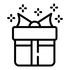 Party gift box icon outline vector. Holiday present. Bow package