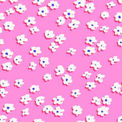 Colorful seamless pattern with little flowers.