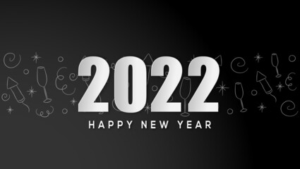 2022 Happy New Year Greeting Card Background