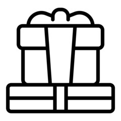 Giftbox icon outline vector. Ribbon present. Cute party