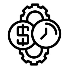 Gear money teamwork icon outline vector. Corporate team. Office success