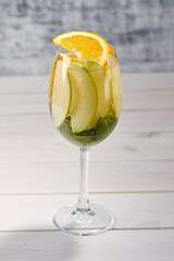 tasty cocktail on the wooden background