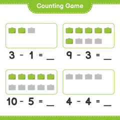 Counting game, count the number of Luggage and write the result. Educational children game, printable worksheet, vector illustration