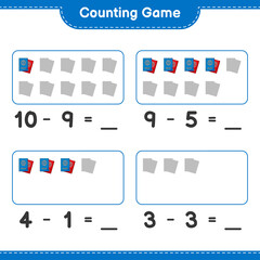 Counting game, count the number of Passport and write the result. Educational children game, printable worksheet, vector illustration