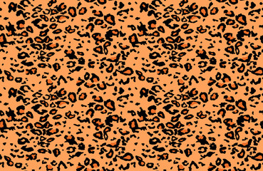 Seamless leopard fur pattern. Fashionable wild leopard print background. Modern panther animal fabric textile print design. Stylish vector color illustration