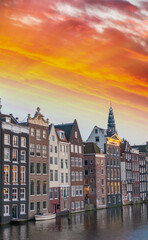 Fototapeta premium Amsterdam night skyline