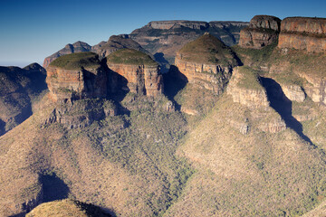 South Africa, Mpumalanga, Scenic view of Three Rondavels in Blyde River Canyon