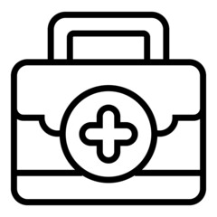 First aid kit icon outline vector. Emergency box. Health bag case