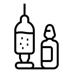 Syringe ampule icon outline vector. Vial vaccine. Bottle injection