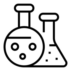 Medical lab flask icon outline vector. Chemistry test tube. Laboratory equipment