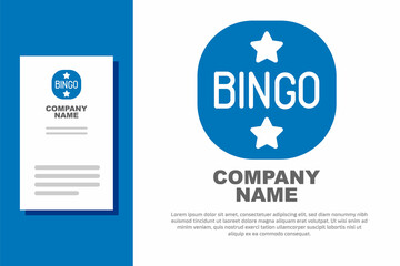 Blue Bingo icon isolated on white background. Lottery tickets for american bingo game. Logo design template element. Vector