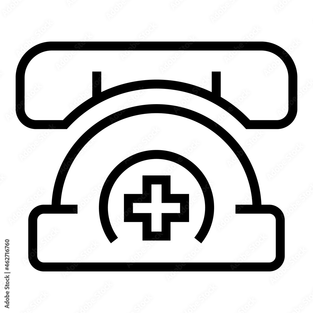 Wall mural Medical call icon outline vector. Online emergency. Doctor sos - Wall murals