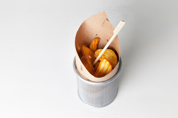 deep-fried baked potato slices, quickly cooked potato slices