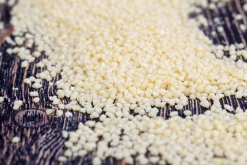 yellow dry crushed couscous is a traditional food for Africa