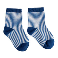 children's textile cotton soft socks light blue striped, warm woolen for kids, isolated on a white background, close-up