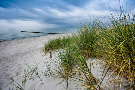 Germany, Mecklenburg-Western Pomerania, Zingst, beach and clouds