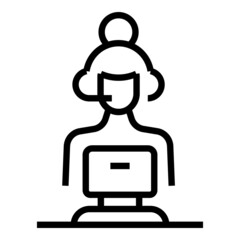 Motivational speaker icon outline vector. Seminar presentation. Person conference