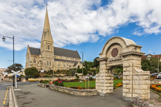 Oceania, New Zealand, South Island, Southland, Otago, Oamaru, Park and Saint Lukes Anglican Church