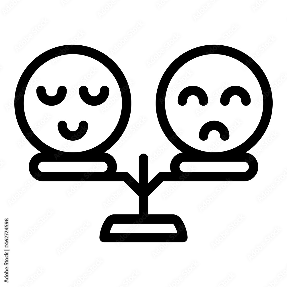 Poster Satisfaction balance icon outline vector. Feedback emoji. Customer mood - Posters