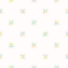 Colorful geometric seamless pattern. Abstract vector ornament with star shapes. Modern minimal texture. Beautiful background used for design print, wallpaper, business cards, clothes, textile