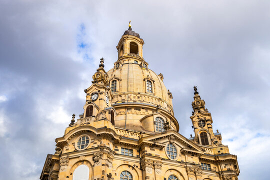 Germany, Saxony, Dresden, Low angle view of Dresden Frauenkirche