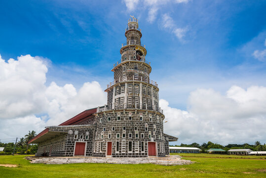 France, Wallis and Futuna, Mata Utu, Church of Sacred Heart in summer