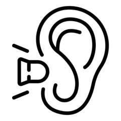 Cover earplugs icon outline vector. Auditory noise. Listen plug