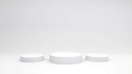 3d white background podium room