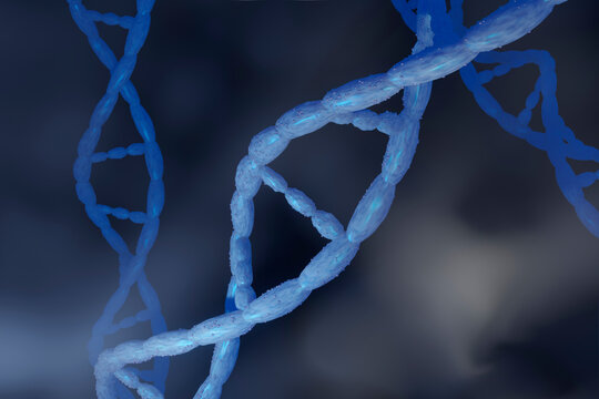 3D rendered illustration, visualization of DNA double Helix which carry genes of biological organism