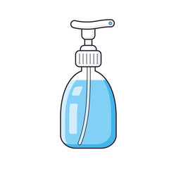 Hand sanitizer gel or liquid soap bottle isolated