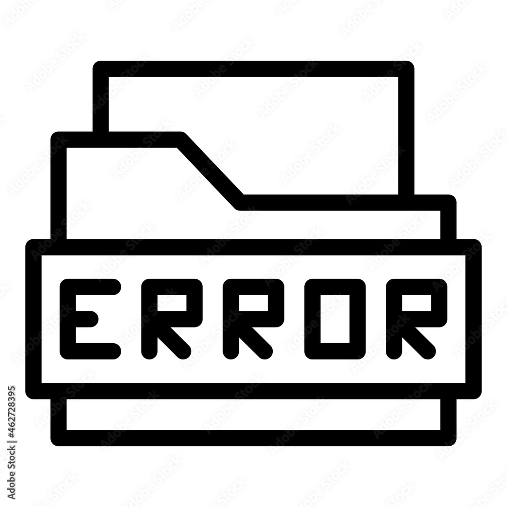 Poster folder error icon outline vector. website code. web design