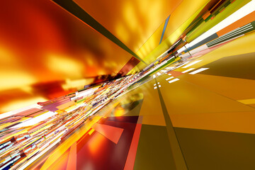 3D rendered Illustration inside CPU circuit board or electronic and digital hardware