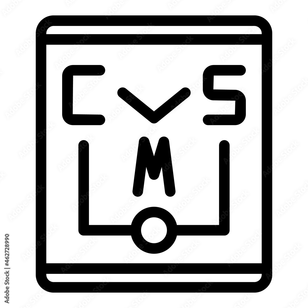 Poster cms paper icon outline vector. code system. website html