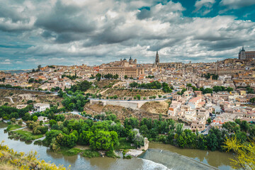 Panorama view of Toledo Spain - obrazy, fototapety, plakaty
