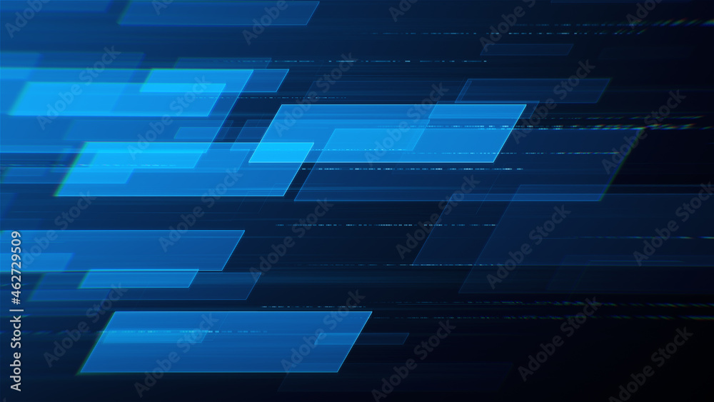 Wall mural abstract dynamic technology background with blue digital flow. futuristic texture illustration for m