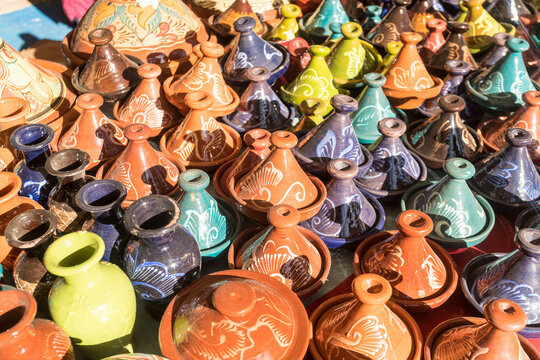 Decorated pottery sold at bazaar