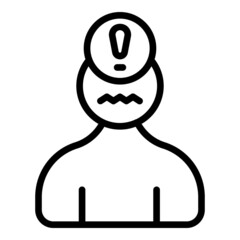 Depressed man icon outline vector. Panic attack. Mental disorder