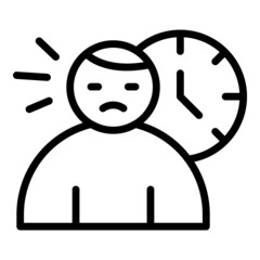 Morning stress icon outline vector. Panic attack. Mental fear - obrazy, fototapety, plakaty