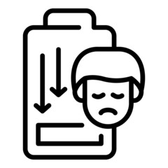Low man energy icon outline vector. Panic attack. Mental disorder