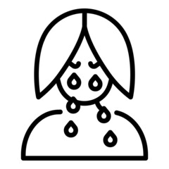Girl crying icon outline vector. Mental fear. Panic attack