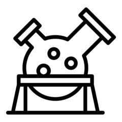 Lab boiling flask icon outline vector. Medical laboratory. Scientist computer