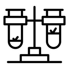 Lab test tube experiment icon outline vector. Computer research. Medical laboratory