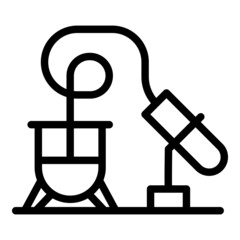 Chemical experiment icon outline vector. Lab science. Chemistry test