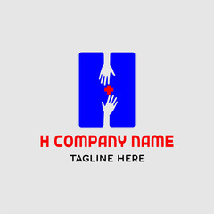 h company name for hospital or medicine logo design