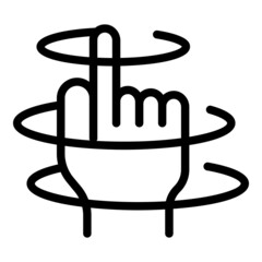 Vr hand tour icon outline vector. Virtual camera. View degree