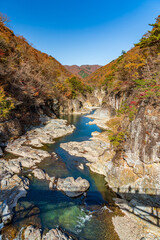 Obraz premium 【栃木県】紅葉時期の龍王峡