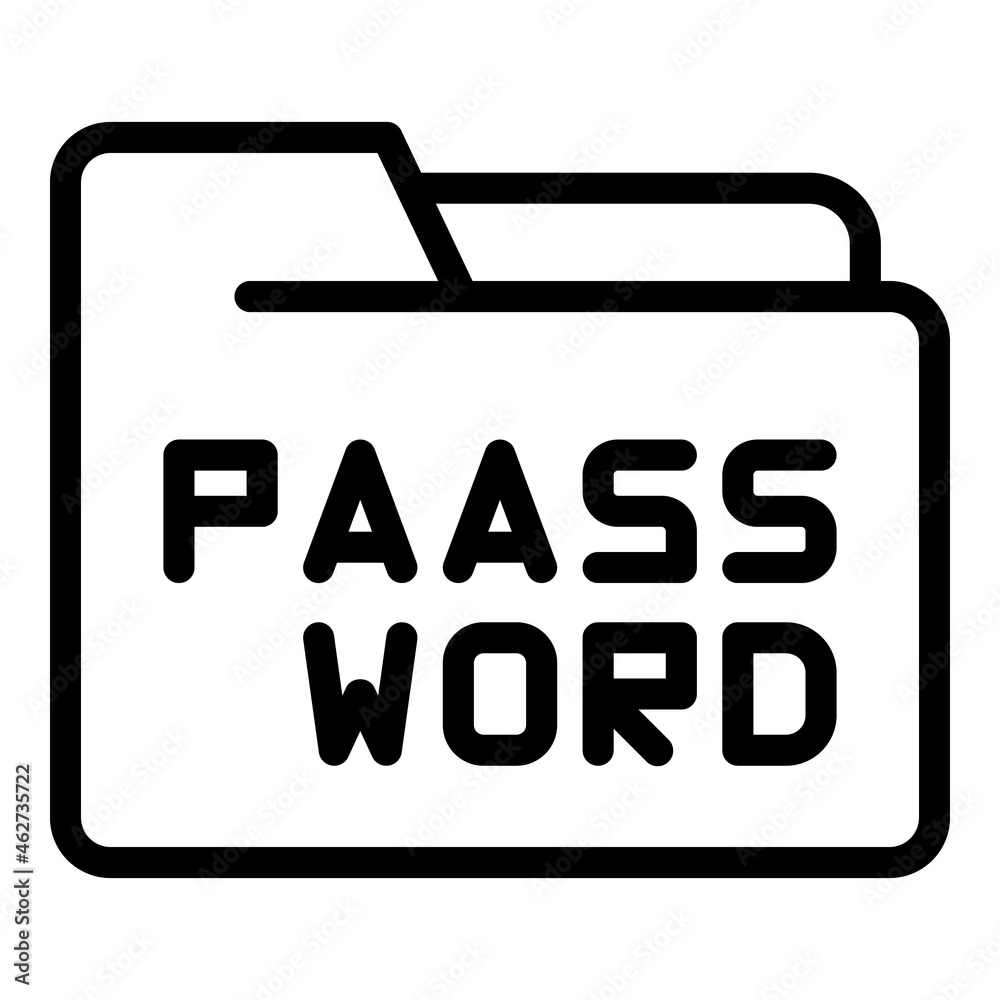 Poster folder password icon outline vector. code step. login verify