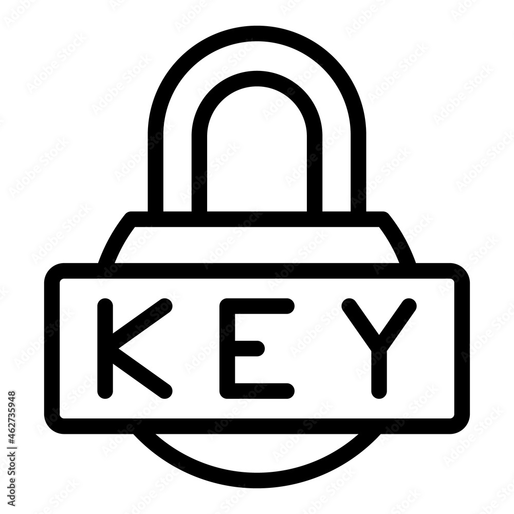 Poster code key icon outline vector. password verification. sms login