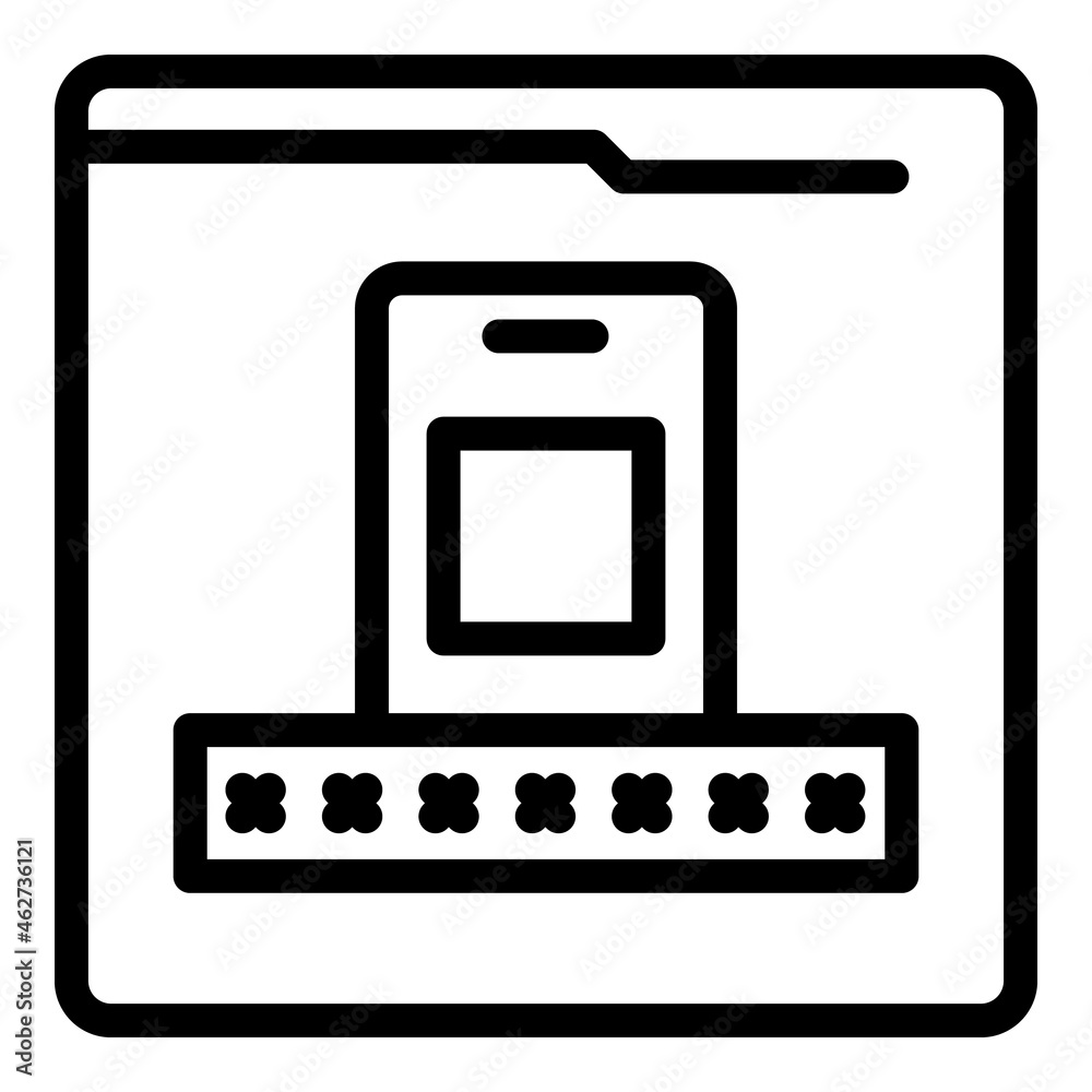 Poster secure folder icon outline vector. factor verification. code sms