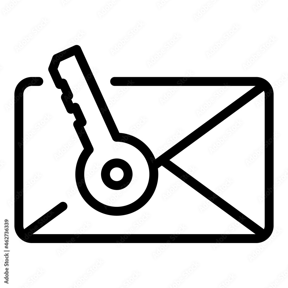 Poster email key icon outline vector. multi password. sms code